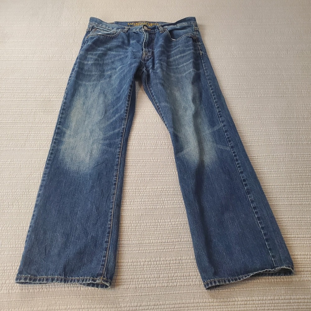 American Eagle Original Boot Jeans Mens 34/32 Blue Denim Medium Wash Classic